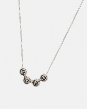 Cold Culture Balls Necklace Jewelry Silver Black | 12039-XJUF