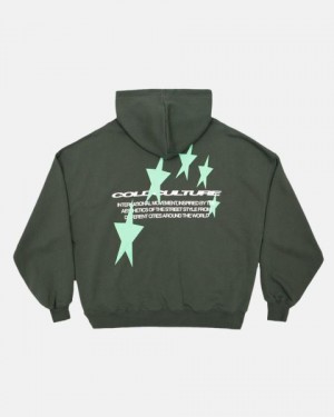 Cold Culture Cosmos Arc Hoodie Dark Green | 04672-AITL