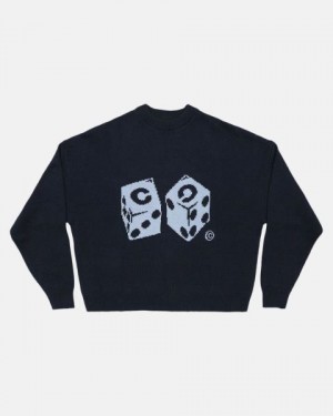 Cold Culture Dice Knitwear Blue | 74059-YTCV