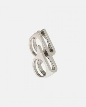 Cold Culture Double C Ring Jewelry Silver Yellow | 06729-NHAI