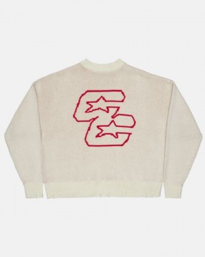 Cold Culture Double C Stars Knitwear White | 18742-PEXD