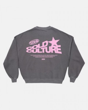 Cold Culture Down To Luck Crewneck Sweatshirts Grey | 41756-OWFS