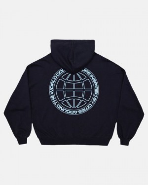 Cold Culture Globe Hoodie Blue | 79460-CERQ