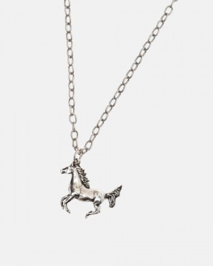 Cold Culture Horse Necklace Jewelry Silver Red | 86735-NGIB