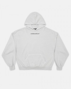 Cold Culture Italic Hoodie Light Grey | 72438-PQJB