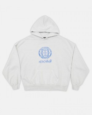 Cold Culture Metallic World Hoodie Metal Light Grey | 76281-WODT