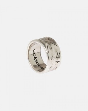 Cold Culture Scratch Ring Jewelry Silver Brown | 61038-BYNS