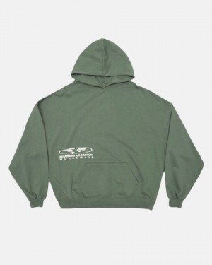 Cold Culture Sharing Location Hoodie Olive | 43910-DMEI