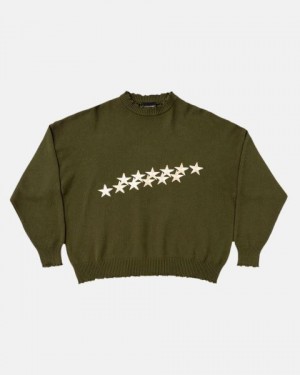 Cold Culture Stars Knitwear Green | 20849-BNVZ