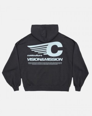 Cold Culture Vision Mission Hoodie Black | 85794-NZAG