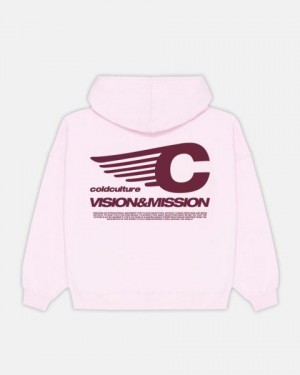 Cold Culture Vision Mission Hoodie Pink | 61045-EMUX