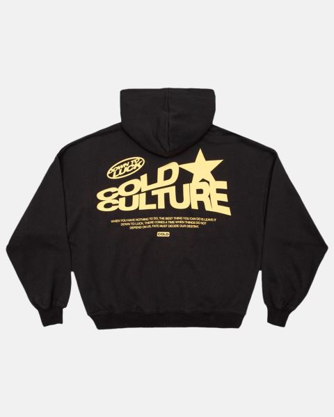 Cold Culture Down To Luck Hoodie Black | 41903-FZPC