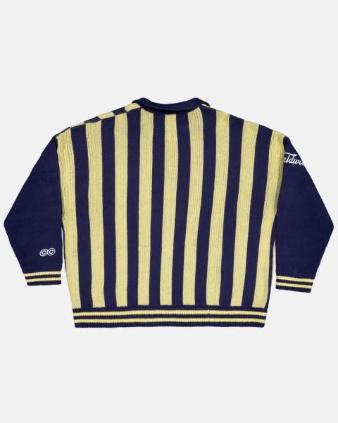 Cold Culture Structure Collar Knitwear Blue / Yellow | 06984-LPDF